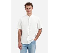 No Excess - Shirt Short Sleeve Granddad With Linen white - Gr. - XXL
