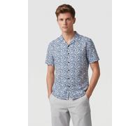 No Excess Shirt Short Sleeve Revers Collar Slub Allover Printed Indigo Größe: XXXL | Casual hemden Outlet | Herren | Blau