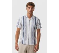 No Excess Shirt Short Sleeve Revers Collar Slub Allover Printed Indigo Größe: XXXL | Casual hemden Outlet | Herren | Blau