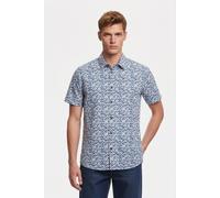 No Excess Shirt Short Sleeve Slub Allover Printed Indigo Blue Größe: XL | Business hemden Outlet | Herren | Blau