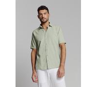 Langarmhemd NO EXCESS "No Excess Linnen shirt", Herren, Gr. L, Normalgrößen, grün (pastellgruen), 55% Leinen, 45% Baumwolle, casual, regular fit, Hemden (20652707-L) pastellgruen