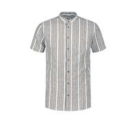 No Excess Regular Fit Leinenhemd blau, Gestreift