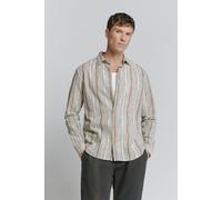No Excess - Leinenhemd beige/blau - Gr. - XL