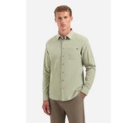 Langarmhemd NO EXCESS "No Excess Cordhemd Shirt Solid Fine Herringbone", Herren, Gr. M, Normalgrößen, light moss, 100% Baumwolle, regular fit, Hemden (65074209-M) light moss