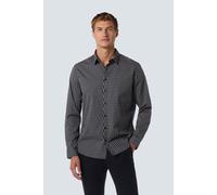 Langarmhemd NO EXCESS "No Excess Stilvolles Winterhemd mit dynamischem Allover-Muster" Gr. XL, Normalgrößen, schwarz Herren Hemden (75258708-XL) schwarz