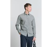 Langarmhemd NO EXCESS "No Excess Stretchhemd mit Print Shirt Stretch Allover Printed", Herren, Gr. XXL, Normalgrößen, blau (hellblau), 97% Baumwolle, 3% Elasthan, regular fit, Hemden (44595402-XXL) he