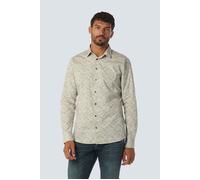 No Excess Bedrucktes Hemd Herren Regular Fit Baumwolle ecru, L