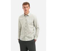 Langarmhemd NO EXCESS "No Excess Stretchhemd mit Print Shirt Stretch Allover Printed", Herren, Gr. XL, Normalgrößen, dunkelgrün, 97% Baumwolle, 3% Elasthan, regular fit, Hemden (44531530-XL) dunkelgrü