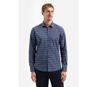 No Excess Regular Fit Hemd dunkelblau, Bedruckt