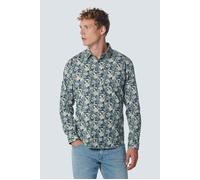 No Excess Bedrucktes Hemd Herren Regular Fit Baumwolle grau, L