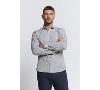 Langarmhemd NO EXCESS, Herren, Gr. XXL, N-Gr, weiß, Web, Obermaterial: 97% Baumwolle, 3% Elasthan, gemustert, casual, gerade hüftbedeckend, Rundhals, Langarm 2-Knopf-Manschette, Hemden, gemustert, mit