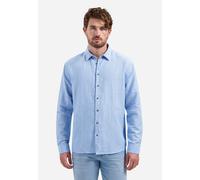 No Excess - Shirt Vertical Small Stripe With Linen blue - Gr. - M