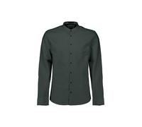 No Excess - Shirt With Linen Granddad Dark Steel - Gr. - XXL