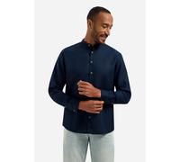 No Excess Regular Fit Leinenhemd dunkelblau, Einfarbig