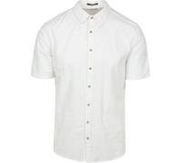 No Excess - Shirt Short Sleeve Solid With Linen white - Gr. - XXL