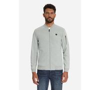 No Excess - Sweater Full Zip Bomber Structure Jacquard Grey Melange - Gr. - M