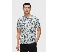 No Excess Regular Fit T-Shirt Rundhals blau, Bedruckt