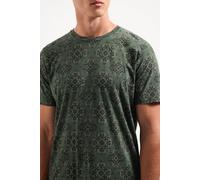 No Excess T-shirt Crewneck Allover Printed Garment Dyed Slub Dark Gree Größe: L | Bedruckte T-Shirts Outlet | Herren