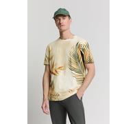 No Excess T-shirt Crewneck Allover Printed Slub Garment Dyed Sand Größe: M | Bedruckte T-Shirts Outlet | Herren | Braun