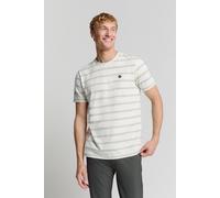 No-Excess T-Shirt Crewneck Jacquard Stripes Ecru - Größe 3XL Weiß 3XL