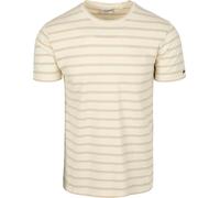 No-Excess T-Shirt Crewneck Jacquard Stripes - Größe XXL Wollweiß XXL