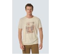 No Excess T-shirt Crewneck Slub Stripes With Linen Cement Größe: XXXL | Bedruckte T-Shirts Outlet | Herren | Weiß