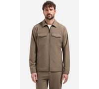 No Excess Travel Regular Fit Hemdjacke khaki, Einfarbig