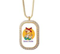 no/no Halskette mit Anhänger, klassischer englischer Emotionaltext, Diamantkristall, goldener Schmuck