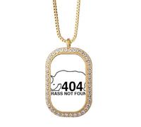 no/no Halskette mit Nashorn, Hornkraut, Art-Deco, modischer Anhänger, Diamantkristall, goldener Schmuck