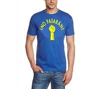 NO Pasaran ! T-Shirt Blau-Gelb Gr.S