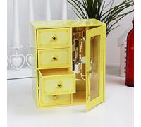 NOA POA JEWELRY COLLECTION Schmuckschrank Holz mit Schubladen Spiegel Schmuckkästchen (Yellow)
