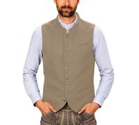 NOAGENJT Trachtenweste Herren - Trachtenwesten für Herren Modern Slim Fit Ärmellos mit Kette Samt Trachten Weste Elegant Trachten Gilet Anzugweste Oktoberfest Outfit