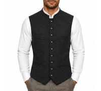 NOAGENJT Trachtenweste Herren - Trachtenwesten für Herren Modern Slim Fit Ärmellos mit Kette Samt Trachten Weste Elegant Trachten Gilet Anzugweste Oktoberfest Outfit