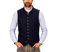 NOAGENJT Trachtenweste Herren - Trachtenwesten für Herren Modern Slim Fit Ärmellos mit Kette Samt Trachten Weste Elegant Trachten Gilet Anzugweste Oktoberfest Outfit