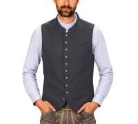 NOAGENJT Trachtenweste Herren - Trachtenwesten für Herren Modern Slim Fit Ärmellos mit Kette Samt Trachten Weste Elegant Trachten Gilet Anzugweste Oktoberfest Outfit
