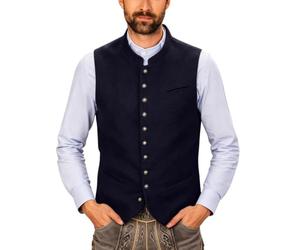 NOAGENJT Trachtenweste Herren - Trachtenwesten für Herren Modern Slim Fit Ärmellos mit Kette Samt Trachten Weste Elegant Trachten Gilet Anzugweste Oktoberfest Outfit