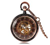 NOALED Taschenuhr, klassisches Kupfer, mechanischer Handaufzug, Taschenuhr, antike Taschenuhr, Geschenke für Männer