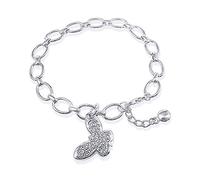 Nobel Armband Silber Schmetterling Swarovski Kristalle Armkette Anhänger Schmuck