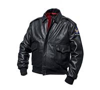 Noble House A-2 US Army Air Force Herren Lederjacke Patches schwarzes Pferdeleder (XL)