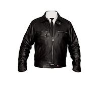 Noble House Herren Lederjacke Bf-109 Jagdflieger Fliegerjacke aus Stierleder schwarz (4XL)