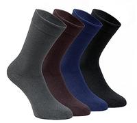 NoblesBox Bambussocken Damen Herren, Weiche & Bequeme Freizeitsocken, Atmungsaktive Socken aus Bambusfaser, Alltag & Büro, Bunte Farben (Box, 4-Paar) (39-42, Asorti)