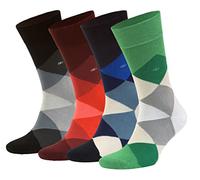 NoblesBox Bambussocken Herren Damen, Weiche & Atmungsaktive Komfortsocken, Nahtlos & Dehnbar, Bunte Freizeitsocken (Box, 4-Paar) 41-45 EU Größe (Asorti-2)