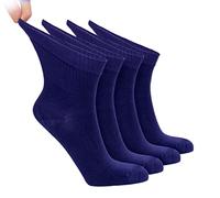 NoblesBox Diabetikersocken, Damensocken, Bambussocken, Weich und Dünne Socken, Neuropathie Socken (Beutel, 4 Paar) (DE/NL/SE/PL, Numerisch, 39, 42, Regular, Regular, Blau)