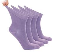 NoblesBox Diabetikersocken, Damensocken, Bambussocken, Weich und Dünne Socken, Neuropathie Socken (Beutel, 4 Paar) (DE/NL/SE/PL, Numerisch, 35, 38, Regular, Regular, Lila)