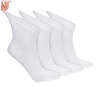 NoblesBox Diabetikersocken, Damensocken, Bambussocken, Weich und Dünne Socken, Neuropathie Socken (Beutel, 4 Paar) (DE/NL/SE/PL, Numerisch, 35, 38, Regular, Regular, Weiß)