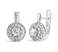 NOBLESS Silberohrringe mit klaren Zirkonen