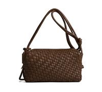 NOBLIFE Gewebte Crossbody-Tasche für Damen, kleine, super süße Tasche, Handy-Umhängetasche, ultraweiche Schultertasche, Braun, Small