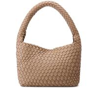 NOBLIFE Gewebte Tasche für Damen, kleine vegane Leder Sommer Strand Geldbörse und Reisehandtaschen Damen Retro Chic Schultertaschen, aprikose, Small