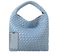 NOBLIFE Gewebte Taschen für Damen, modisch, einfarbig, Mini-Geldbörse, Magnetverschluss, Hobo-Tasche, Clutch, Hell, blau