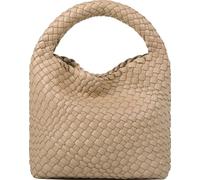 NOBLIFE Gewebte Taschen für Damen, modisch, einfarbig, Mini-Geldbörse, Reißverschluss, Schultertasche, Tragetasche, Clutch, aprikose